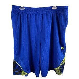 And1 basketball shorts men’s 2XL blue green highlights pockets XXL